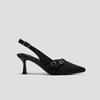 image:imageVIVAIA Adela Womens PointEase Slingback Pumps Pointed Toe Knit Upper Arch Support Mid HeelBlack