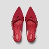 image:imageVIVAIA Adela Womens PointEase Slingback Pumps Pointed Toe Knit Upper Arch Support Mid HeelRuby Red