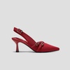image:imageVIVAIA Adela Womens PointEase Slingback Pumps Pointed Toe Knit Upper Arch Support Mid HeelRuby Red