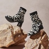 image:imageVIVAIA Amanda Womens Ankle Boots Almond Toe Block Heel Booties Comfortable Water Repellent Walking Boots for Fall Winter Daily OutfitEcru Tiger