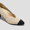 image:imageVIVAIA Anna Womens Pointed Toe Mid Heel Dress Pumps for Office Work WeddingCream IvoryBlack