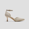 image:imageVIVAIA Arabella Womens PointedToe Ankle Strap Pumps Arch Support Adjustable Strap Mid HeelGolden Almond
