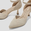 image:imageVIVAIA Arabella Womens PointedToe Ankle Strap Pumps Arch Support Adjustable Strap Mid HeelGolden Almond
