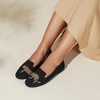 image:imageVIVAIA Audrey Embroidered Loafers RoundToe Smart Casual Comfortable Slip OnBlackcheetah