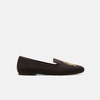 image:imageVIVAIA Audrey Embroidered Loafers RoundToe Smart Casual Comfortable Slip OnDark Chocolate  Owl