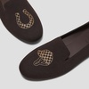 image:imageVIVAIA Audrey Embroidered Loafers RoundToe Smart Casual Comfortable Slip OnDark Chocolate