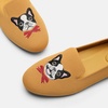image:imageVIVAIA Audrey Embroidered Loafers RoundToe Smart Casual Comfortable Slip OnGinger Yellow  French Bulldogs