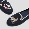 image:imageVIVAIA Audrey Embroidered Loafers RoundToe Smart Casual Comfortable Slip OnNavyCream Ivorysailor Corgi