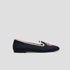 image:imageVIVAIA Audrey Embroidered Loafers RoundToe Smart Casual Comfortable Slip OnNavyCream Ivorysailor Corgi