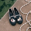 image:imageVIVAIA Audrey Embroidered Loafers RoundToe Smart Casual Comfortable Slip OnNavyCream Ivorysailor Corgi