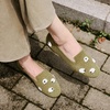 image:imageVIVAIA Audrey Embroidered Loafers RoundToe Smart Casual Comfortable Slip OnOlive Drab  Blacknose Sheep