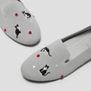 image:imageVIVAIA Audrey Embroidered Loafers RoundToe Smart Casual Comfortable Slip OnOyster Greytuxedo Cats