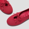 image:imageVIVAIA Camora Womens Bow Flats Round Toe Lace up Elegant Ballet Flats Comfortable Soft Knit Washable ShoesRuby Red