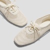 image:imageVIVAIA Carey Square Toe Mesh Flats for Women Breathable RaffiaInspired Knit Walking Ballet Shoes with Collapsible Heel Lightweight Travel Summer SneakerinasCream
