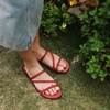 image:imageVIVAIA Carla Womens RoundToe Flat Sandals Comfortable Cushioned SlipOn Slides for SummerRuby Red Rustic Cable