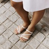 image:imageVIVAIA Carla Womens RoundToe Flat Sandals Comfortable Cushioned SlipOn Slides for SummerWhite  Nude Peach Rustic Cable