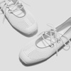 image:imageVIVAIA Cecily Womens Square Toe Mesh Mary Jane Flats Breathable Lightweight Flat Shoes with Removable Charms Flexible AntiSlip Bubble Rubber Sole for Daily amp TravelWhite Mesh