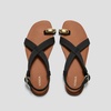 image:imageVIVAIA Derorice Womens Ring Toe Metal Flat Sandals Summer Slipon Square Open Toe NonSlip Vocation SandalsBlack Antique Weave