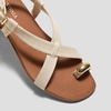 image:imageVIVAIA Derorice Womens Ring Toe Metal Flat Sandals Summer Slipon Square Open Toe NonSlip Vocation SandalsCream Ivory Antique Weave