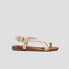 image:imageVIVAIA Derorice Womens Ring Toe Metal Flat Sandals Summer Slipon Square Open Toe NonSlip Vocation SandalsCream Ivory Antique Weave