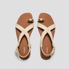 image:imageVIVAIA Derorice Womens Ring Toe Metal Flat Sandals Summer Slipon Square Open Toe NonSlip Vocation SandalsCream Ivory Antique Weave