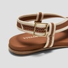 image:imageVIVAIA Derorice Womens Ring Toe Metal Flat Sandals Summer Slipon Square Open Toe NonSlip Vocation SandalsDark Caramel  Cream Ivory Antique Weave