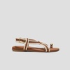 image:imageVIVAIA Derorice Womens Ring Toe Metal Flat Sandals Summer Slipon Square Open Toe NonSlip Vocation SandalsDark Caramel  Cream Ivory Antique Weave