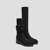 image:imageVIVAIA Eduarda Womens Wool Knee High Boots Round Toe Platform Wedge Chunky Boots Comfortable Warm for Fall WinterBlack