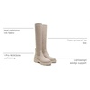 image:imageVIVAIA Eduarda Womens Wool Knee High Boots Round Toe Platform Wedge Chunky Boots Comfortable Warm for Fall WinterOatmilk