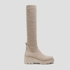 image:imageVIVAIA Eduarda Womens Wool Knee High Boots Round Toe Platform Wedge Chunky Boots Comfortable Warm for Fall WinterOatmilk