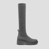 image:imageVIVAIA Eduarda Womens Wool Knee High Boots Round Toe Platform Wedge Chunky Boots Comfortable Warm for Fall WinterRich Grey