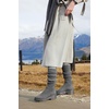 image:imageVIVAIA Eduarda Womens Wool Knee High Boots Round Toe Platform Wedge Chunky Boots Comfortable Warm for Fall WinterRich Grey