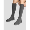 image:imageVIVAIA Filipa Womens Stretchy Wool Knee High Boots Round Toe Lug Sole Water Repellent Warm Winter Boots for Women DressGrey Wool