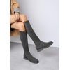 image:imageVIVAIA Filipa Womens Stretchy Wool Knee High Boots Round Toe Lug Sole Water Repellent Warm Winter Boots for Women DressGrey Wool