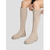 image:imageVIVAIA Filipa Womens Stretchy Wool Knee High Boots Round Toe Lug Sole Water Repellent Warm Winter Boots for Women DressWarm Taupe Wool