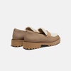 image:imageVIVAIA Franata Womens Platform Penny Loafers FauxShearling Knit SlipOn ShoesNutmeg  Cream