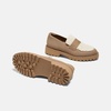 image:imageVIVAIA Franata Womens Platform Penny Loafers FauxShearling Knit SlipOn ShoesNutmeg  Cream