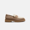 image:imageVIVAIA Franata Womens Platform Penny Loafers FauxShearling Knit SlipOn ShoesNutmeg  Cream