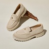 image:imageVIVAIA Francesca Womens RoundToe Platform Chunky Heel LoafersAlmond