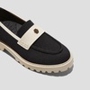 image:imageVIVAIA Francesca Womens RoundToe Platform Chunky Heel LoafersBlack Cream Ivory