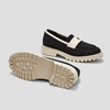 image:imageVIVAIA Francesca Womens RoundToe Platform Chunky Heel LoafersBlack Cream Ivory