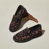 image:imageVIVAIA Francesca Womens RoundToe Platform Chunky Heel LoafersBrown Leopard