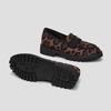 image:imageVIVAIA Francesca Womens RoundToe Platform Chunky Heel LoafersBrown Leopard
