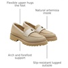 image:imageVIVAIA Francesca Womens RoundToe Platform Chunky Heel LoafersNude Peach Ivory