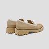 image:imageVIVAIA Francesca Womens RoundToe Platform Chunky Heel LoafersNude Peach Ivory
