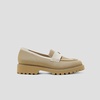 image:imageVIVAIA Francesca Womens RoundToe Platform Chunky Heel LoafersNude Peach Ivory