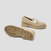 image:imageVIVAIA Francesca Womens RoundToe Platform Chunky Heel LoafersNude Peach Ivory
