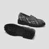 image:imageVIVAIA Francesca Womens RoundToe Platform Chunky Heel LoafersRich Grey Plaid