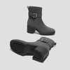 image:imageVIVAIA Gisella Womens Ankle Boots Square Toe Block Heel Booties with Removable Buckle Comfortable Water Repellent Dress Shoe for Fall Winter Daily OutfitGrey