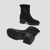 image:imageVIVAIA Gisella Womens Ankle Boots Square Toe Block Heel Booties with Removable Buckle Comfortable Water Repellent Dress Shoe for Fall Winter Daily OutfitBlack